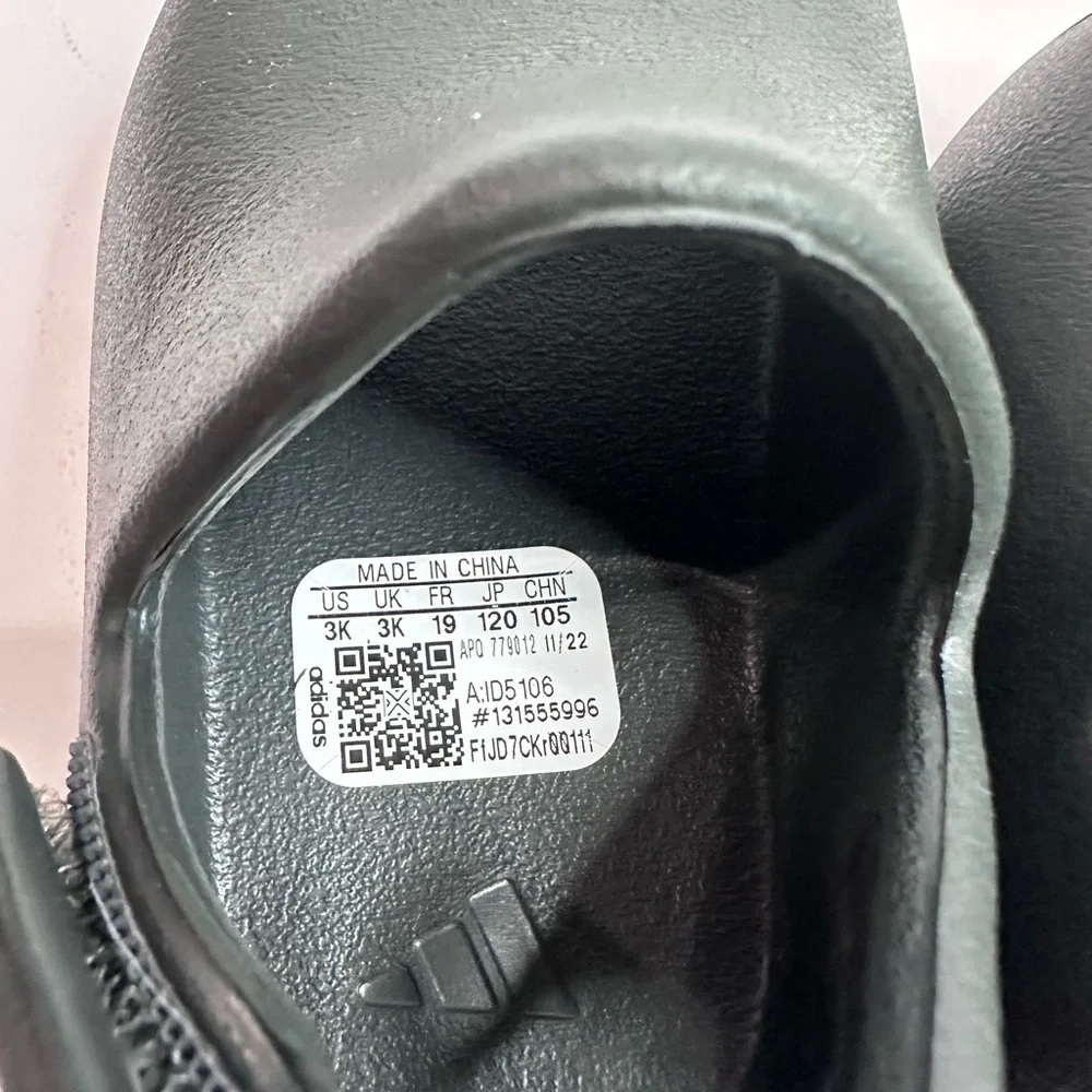 Adidas Yeezy Black Sandals with Slingback Strap and Chunky Sole